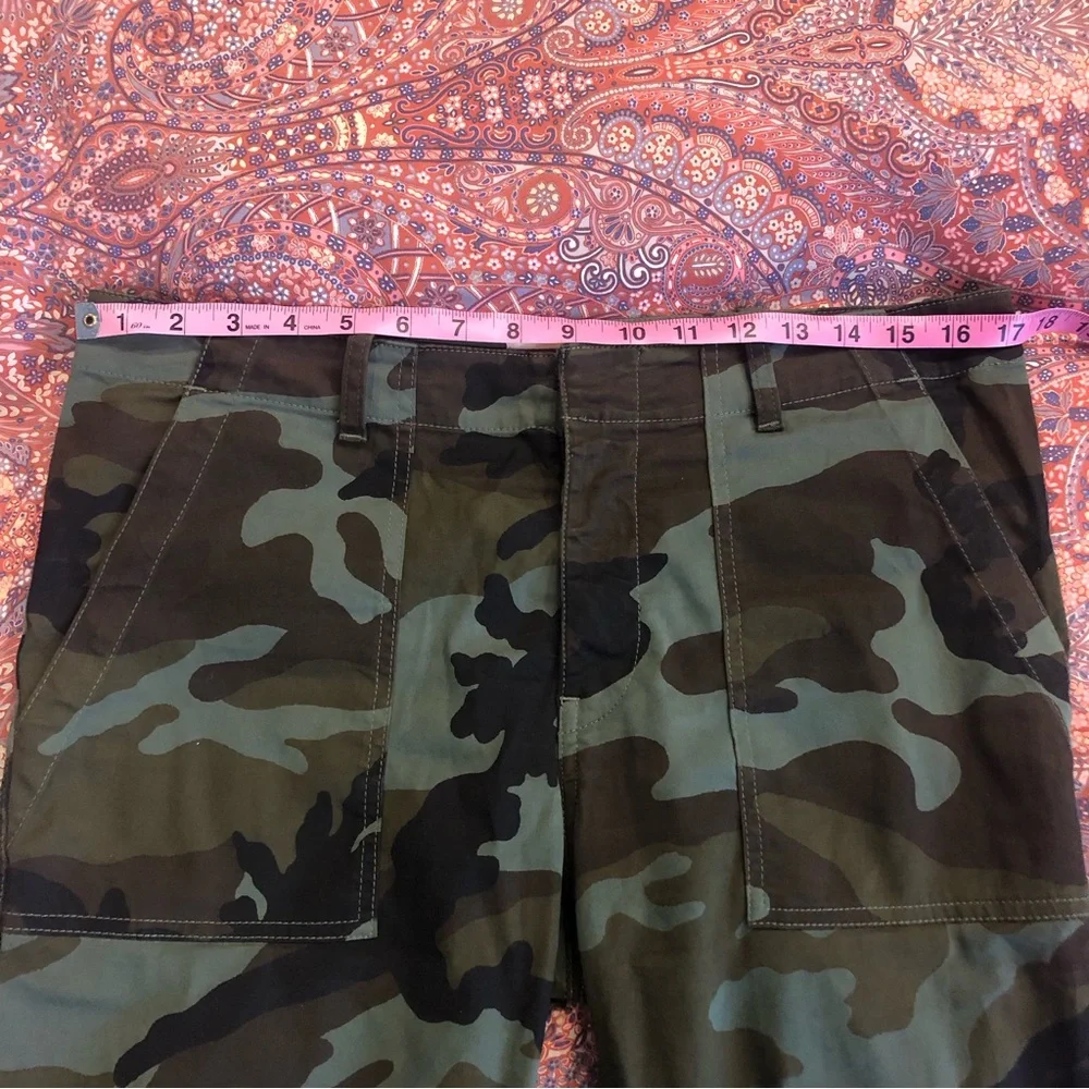 Nili Lotan Green Camouflage Straight Leg Pants - Picture 8 of 13